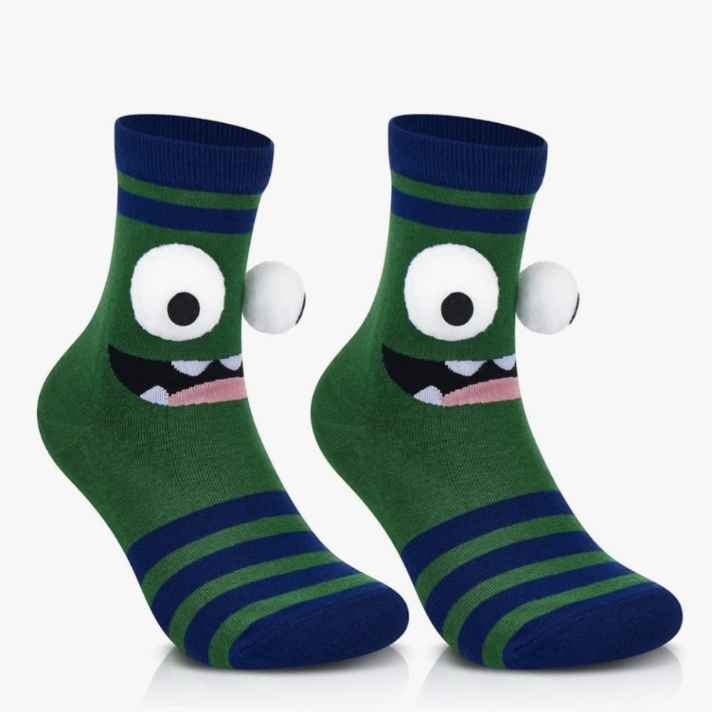 Green Monster Face Socks